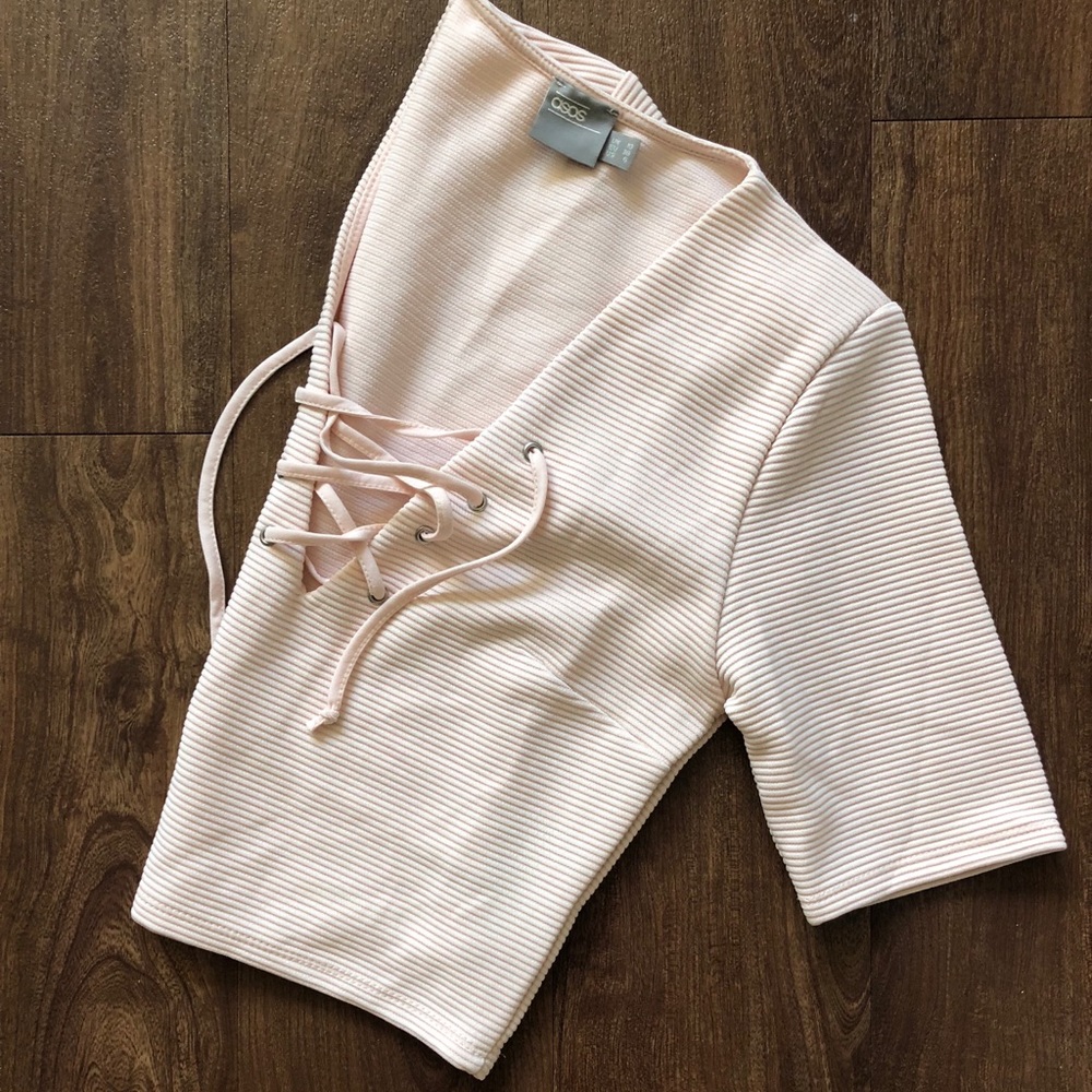 ASOS Lace Up Crop Tee
